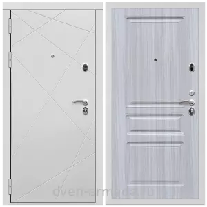 Входные двери Белый сандал, Дверь входная Армада Тесла МДФ 16 мм / МДФ 16 мм ФЛ-243 Сандал белый