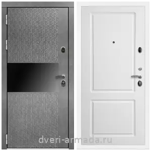 Входные двери 960 мм, Дверь входная Армада Престиж Белая шагрень МДФ 16 мм Штукатурка графит / ФЛ-117 Белый матовый