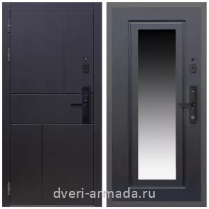 Входные двери со вставками, Умная входная смарт-дверь Армада Оникс МДФ 10 мм Kaadas S500 / МДФ 16 мм ФЛЗ-120 Венге