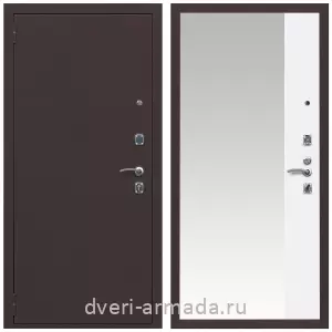 С теплоизоляцией для квартиры, Дверь входная Армада Комфорт Антик медь / МДФ 16 мм ФЛЗ Панорама-1 Белый матовый