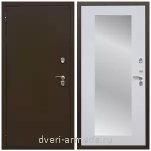 Двери в деревянный дом, Дверь входная уличная в дом Армада Термо Молоток коричневый/ МДФ 16 мм ФЛЗ-пастораль, Белый матовый