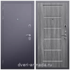 2 контура, Дверь входная Армада Люкс Антик серебро / МДФ 16 мм ФЛ-39 Дуб Филадельфия графит