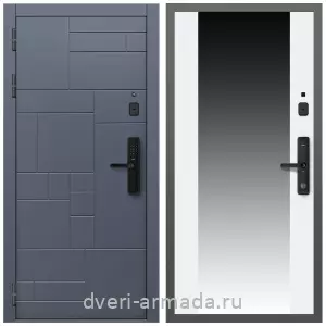 Входные двери со вставками, Умная входная смарт-дверь Армада Аккорд МДФ 10 мм Kaadas S500 / МДФ 16 мм СБ-16 Белый матовый
