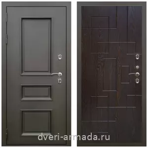 Тамбурные двери, Дверь входная уличная в дом Армада Фаренгейт / МДФ 16 мм ФЛ-57 Дуб шоколад для загородного дома