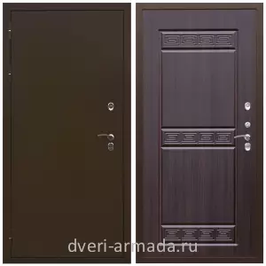 Для коттеджа, Дверь входная стальная уличная в квартиру Армада Термо Молоток коричневый/ ФЛ-242 Эковенге с панелями МДФ трехконтурная