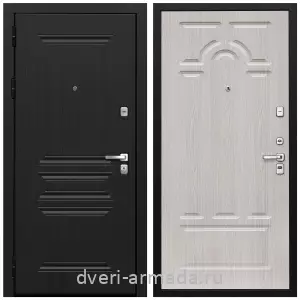 Черные входные двери, Металлическая дверь входная Армада Экстра МДФ 10 мм ФЛ-243 Черная шагрень / МДФ 16 мм ФЛ-58 Дуб белёный