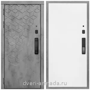 Современные входные двери, Дверь входная Армада Квадро МДФ 16 мм Kaadas K9 / МДФ 10 мм Гладкая белый матовый