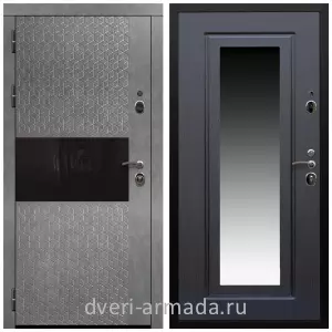 Входные двери с двумя петлями, Дверь входная Армада Престиж Черная шагрень МДФ 16 мм Штукатурка графит / МДФ 16 мм ФЛЗ-120 Венге