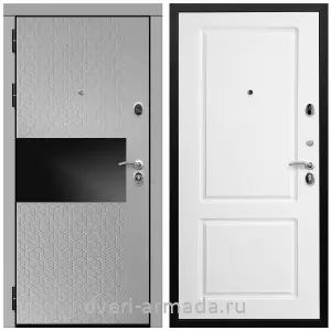 Входные двери Лондон, Дверь входная Армада Престиж Черная шагрень МДФ 16 мм Милк рикамо софт / МДФ 16 мм ФЛ-117 Белый матовый