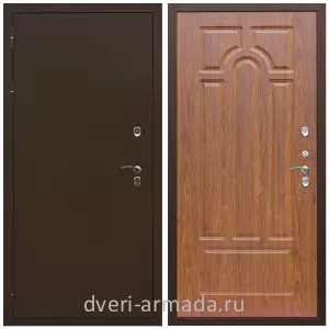 Уличные двери для коттеджа, Дверь наружная утепленная дачная Армада Термо Молоток коричневый/ ФЛ-58 Морёная береза с шумоизоляцией
