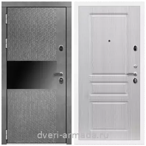 Правые входные двери, Дверь входная Армада Престиж Белая шагрень МДФ 16 мм Штукатурка графит / ФЛ-243 Дуб беленый