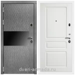 Одностворчатые входные двери, Дверь входная Армада Престиж Белая шагрень МДФ 16 мм Штукатурка графит / ФЛ-243 Белый матовый
