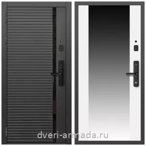 Входные двери со вставками, Умная входная смарт-дверь Армада Каскад BLACK Kaadas S500 / МДФ 16 мм СБ-16 Белый матовый