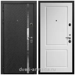 Входные двери МДФ с двух сторон, Дверь входная Армада Престиж Черная шагрень МДФ 16 мм ФЛН - 501/ МДФ 16 мм ФЛ-117 Белый матовый