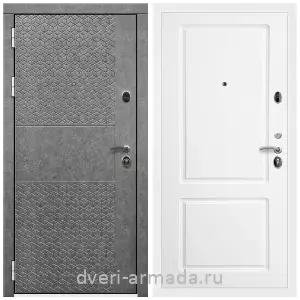Левые входные двери, Дверь входная Армада Престиж Белая шагрень МДФ 16 мм Штукатурка графит ФЛС - 502 / ФЛ-117 Белый матовый