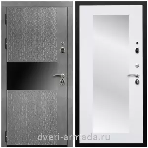 Входные двери МДФ с двух сторон, Дверь входная Армада Престиж Черная шагрень МДФ 16 мм Штукатурка графит / МДФ 16 мм ФЛЗ-пастораль, Белый матовый