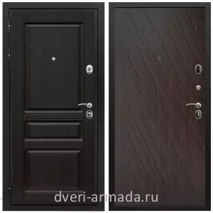 Двери МДФ для квартиры, Дверь входная железная Армада Премиум-Н МДФ 16 мм ФЛ-243 / МДФ 16 мм ФЛ-86 Венге структурный