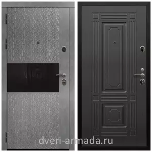 Дверь входная Армада Престиж Черная шагрень МДФ 16 мм Штукатурка графит / МДФ 16 мм ФЛ-2 Венге
