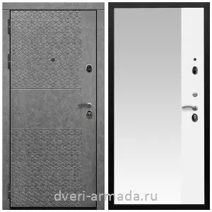 3 контура, Дверь входная Армада Престиж Черная шагрень МДФ 16 мм Штукатурка графит ФЛС - 502 / МДФ 16 мм ФЛЗ Панорама-1 Белый матовый