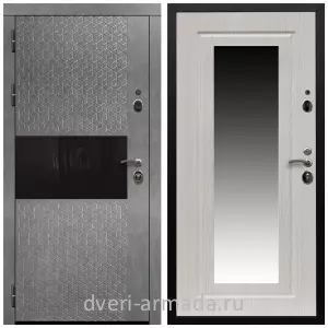 Входные двери с двумя петлями, Дверь входная Армада Престиж Черная шагрень МДФ 16 мм Штукатурка графит / МДФ 16 мм ФЛЗ-120 Дуб белёный