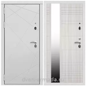 Хиты продаж, Дверь входная Армада Тесла МДФ 16 мм / МДФ 16 мм ФЛЗ-Сити Сандал белый