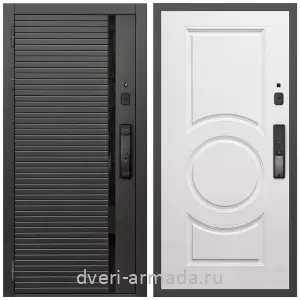Двери МДФ для квартиры, Умная входная смарт-дверь Армада Каскад BLACK МДФ 10 мм Kaadas K9 / МДФ 16 мм МС-100 Белый матовый