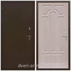 Уличные двери для коттеджа, Дверь входная уличная в частный дом Армада Термо Молоток коричневый/ ФЛ-58 Дуб белёный с терморазрывом морозостойкая