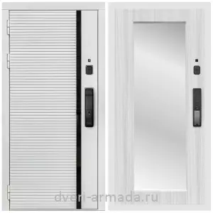 Двери МДФ для квартиры, Умная входная смарт-дверь Армада Каскад WHITE МДФ 10 мм Kaadas K9 / МДФ 16 мм ФЛЗ-Пастораль, Сандал белый