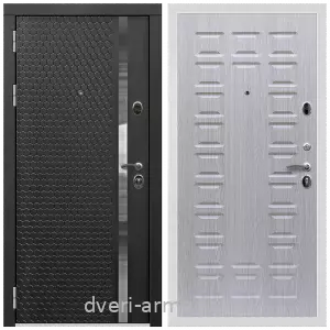 Входные двери с двумя петлями, Дверь входная Армада Престиж Белая шагрень МДФ 16 мм ФЛН - 501 / МДФ 16 мм ФЛ-183 Дуб беленый