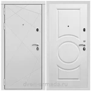 Элитные для коттеджей, Дверь входная Армада Тесла МДФ 16 мм / МДФ 16 мм МС-100 Белый матовый