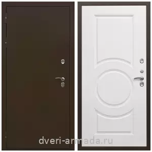 Утепленные для частного дома, Дверь входная уличная в дом Армада Термо Молоток коричневый/ МДФ 16 мм МС-100 Белый матовый