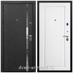 Входные двери МДФ с двух сторон, Дверь входная Армада Престиж Черная шагрень МДФ 16 мм ФЛН - 501/ МДФ 16 мм ФЛ-119 Белый матовый