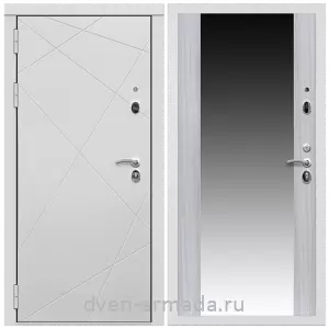 МДФ с зеркалом, Дверь входная Армада Тесла МДФ 16 мм / МДФ 16 мм СБ-16 Сандал белый