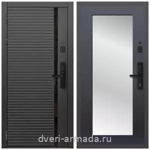Входные двери со вставками, Умная входная смарт-дверь Армада Каскад BLACK МДФ 10 мм Kaadas S500 / МДФ 16 мм ФЛЗ-Пастораль, Венге