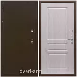Двери в деревянный дом, Дверь входная в деревянный дом Армада Термо Молоток коричневый/ ФЛ-243 Дуб белёный с панелями МДФ