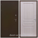 Непромерзающие входные двери, Дверь входная в деревянный дом Армада Термо Молоток коричневый/ ФЛ-243 Дуб белёный с панелями МДФ