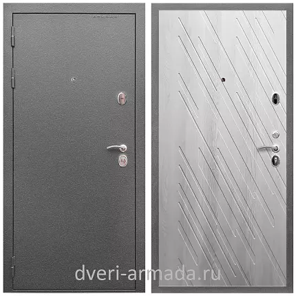 Дверь входная Армада Оптима Антик серебро / МДФ 16 мм ФЛ-86 Ясень Ривьера Айс