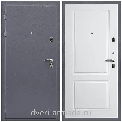 Дверь входная Армада Престиж Strong антик серебро / ФЛ-117 Белый матовый