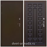 Дверь входная уличная в дом Армада Термо Молоток коричневый/ ФЛ-183 Венге для дачи с панелями МДФ стандартного размера 