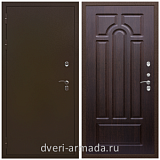Уличные двери для коттеджа, Дверь входная железная уличная для загородного дома Армада Термо Молоток коричневый/ ФЛ-58 Венге с панелями МДФ