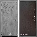 Дверь входная Армада Квадро Бетон тёмный / ФЛ-86 Венге структурный