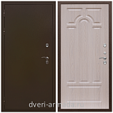 Двери в деревянный дом, Дверь входная стальная уличная в частный дом Армада Термо Молоток коричневый/ ФЛ-58 Дуб белёный